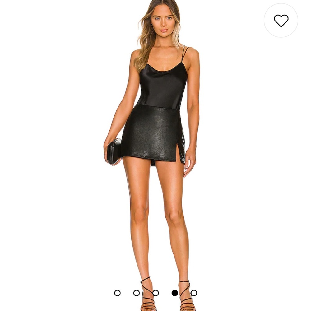 Amanda Uprichard Dale Black Leather Skort